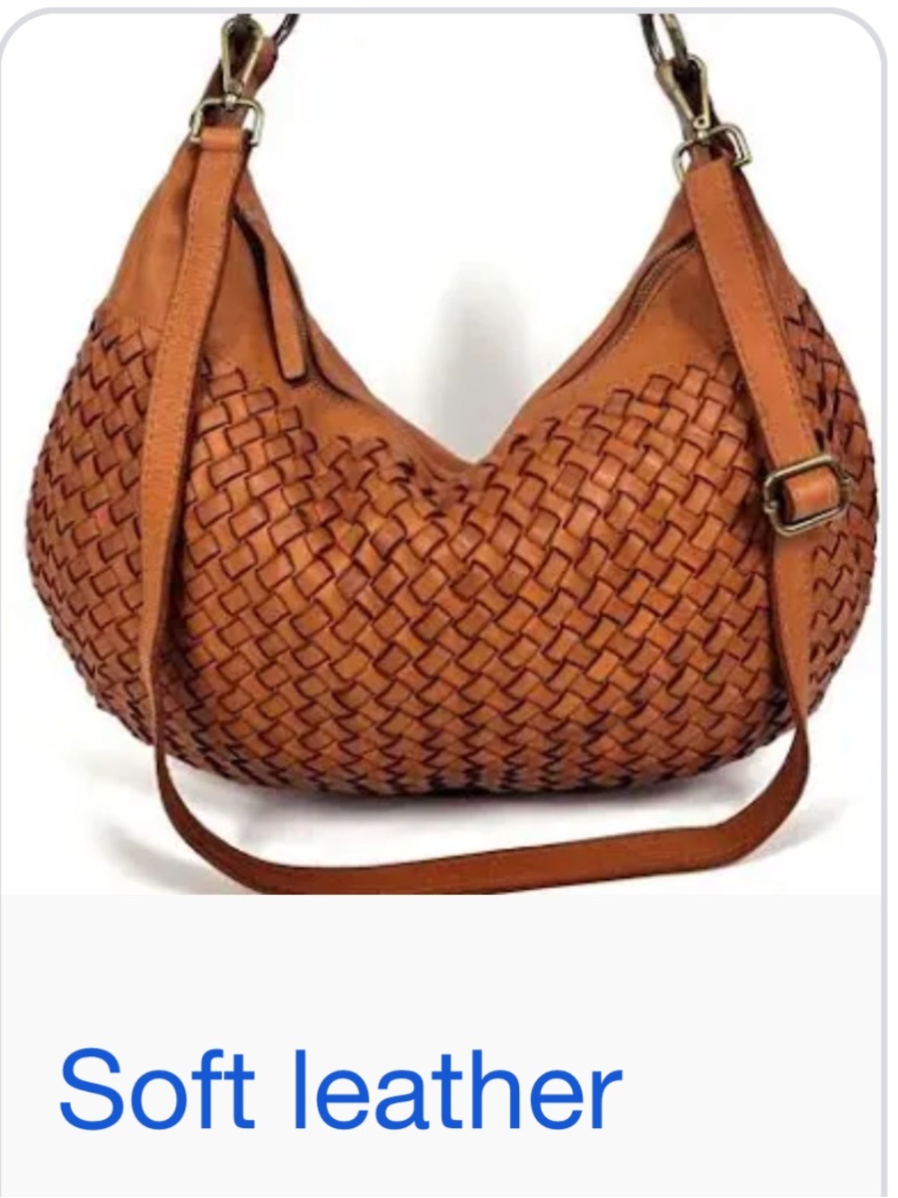 DKNY Woven Leather Crossbody Messenger Bag in Brown